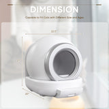 Homall Automatic Self-Cleaning Cat Litter Box with Plastic Pad, Smart Cat Litter Box with APP Control, White
