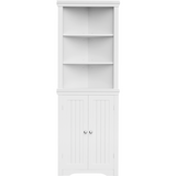 Homall Corner Cabinet Freestanding Corner Shelf with 2 Doors and 3 Shelves, Tall Corner Storage Cabinet for Bathroom, Living Room, Kitchen, Living Room, White