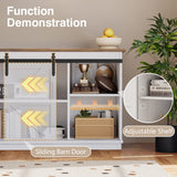 Homall 58'' TV Stand for TVs up to 65'', Storage Cabinet with Sliding Barn Door, Entertainment Center