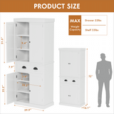 Homall 72 "H Kitchen Storage Cabinet, Multi-Shelf Storage Cabinet with Storage Drawers Storage Cabinet for Kitchen and Living Room,White