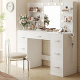 Homall Vanity Desk Set with Mirror, Drawers, and USB Power Outlet Makeup Vanity with Adjustable Lights in 3 Modes