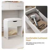 Homall Vanity Set with Mirror and Drawer Makeup Vanity Desk and Chair Set with Lights