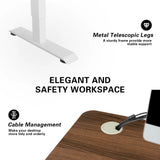 Homall Electric Height Adjustable Standing Desk with 55 inch Wooden Tabletop, Sit Stand Office Desk with Memory Preset Controller