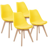 Homall Dining Chair Modern Style DSW Upholstered Dining Chair Indoor Kitchen Dining Living Room Side Chairs with Classic Shell and Beech Wood Legs Set of 4