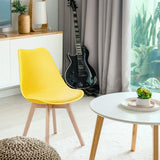 Homall Dining Chair Modern Style DSW Upholstered Dining Chair Indoor Kitchen Dining Living Room Side Chairs with Classic Shell and Beech Wood Legs Set of 4