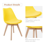 Homall Dining Chair Modern Style DSW Upholstered Dining Chair Indoor Kitchen Dining Living Room Side Chairs with Classic Shell and Beech Wood Legs Set of 4