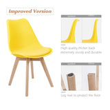 Homall Dining Chair Modern Style DSW Upholstered Dining Chair Indoor Kitchen Dining Living Room Side Chairs with Classic Shell and Beech Wood Legs Set of 4