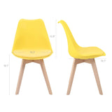Homall Dining Chair Modern Style DSW Upholstered Dining Chair Indoor Kitchen Dining Living Room Side Chairs with Classic Shell and Beech Wood Legs Set of 4