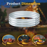 Homall Outdoor Galvanized Fire Ring Multifunctional Garden Bed Durable Fire Pit for Backyard Patio Camping, Sliver