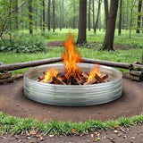 Homall Outdoor Galvanized Fire Ring Multifunctional Garden Bed Durable Fire Pit for Backyard Patio Camping, Sliver
