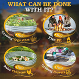 Homall Outdoor Galvanized Fire Ring Multifunctional Garden Bed Durable Fire Pit for Backyard Patio Camping, Sliver