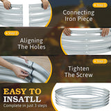 Homall Outdoor Galvanized Fire Ring Multifunctional Garden Bed Durable Fire Pit for Backyard Patio Camping, Sliver