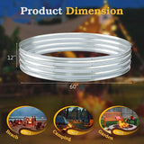 Homall Outdoor Galvanized Fire Ring Multifunctional Garden Bed Durable Fire Pit for Backyard Patio Camping, Sliver