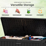 Homall 260 Gallon Outdoor Resin Deck Box ,Lockable, with Side Handles & Hydraulic Rod, Ideal for Patio, Garden, Poolside