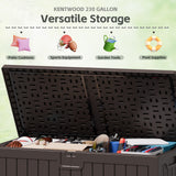 Homall 260 Gallon Outdoor Resin Deck Box ,Lockable, with Side Handles & Hydraulic Rod, Ideal for Patio, Garden, Poolside
