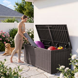 Homall 220 Gallon Resin Deck Box, Waterproof UV-Resistant Outdoor Storage box, Lockable