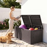 Homall 220 Gallon Resin Deck Box, Waterproof UV-Resistant Outdoor Storage box, Lockable