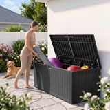 Homall 220 Gallon Resin Deck Box, Waterproof UV-Resistant Outdoor Storage box, Lockable