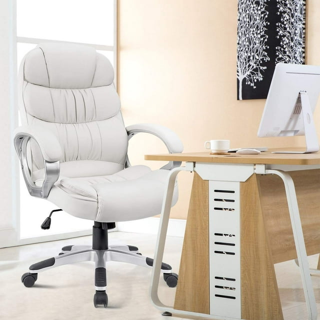 HOMALL Faux Leather High-Back Executive Office Desk Chair with Armrests