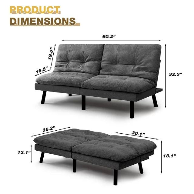 Homall Convertible Futon Sofa Bed Couch Upholstered Sleeper Sofa Angle