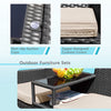 LACOO Outdoor Patio Loveseat Modern Wicker Patio Conversation Furniture Set with Cushions and Built-in Coffee Table Porch Furniture for Garden Lawn Backyard