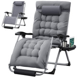 Homall Oversized Zero Gravity Chair with Removable Thick Cushion, Lawn Patio Reclining Chair Upgraded Alloy Lock and Cup Holder, for Indoor Outdoor