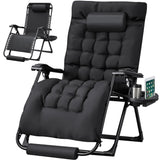 Homall Oversized Zero Gravity Chair with Removable Thick Cushion, Lawn Patio Reclining Chair Upgraded Alloy Lock and Cup Holder, for Indoor Outdoor