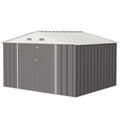 Patiowell 10' x 8' Metal Outdoor Storage Shed with Sloping Roof and Double Lockable Door