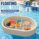Homall Floating Pool Tray with Cup Holders, Portable Serving Table & Bar for Pool, Hot Tub, Lake, Beige