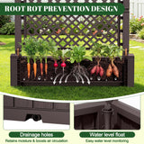 Homall Raised Garden Bed with Trellis, 43"x18"x59" Planter Box for Climbing Plants, Outdoor Raised Garden Bed for Privacy Screen, Tall Vertical Planter, Brown