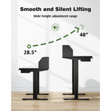 Homall 55"Height Adjustable Electric Standing Desk Sit-Stand Desk with Storage Shelf And Drawer Lifting Range 28~48" Office Computer Desk,Black