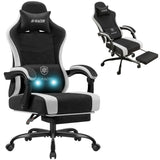 Homall Reclining Gaming Chair Premium Technical Fabric Massage Video Game Chair with Headrest, Lumber Support and Footrest,