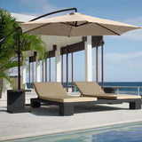 Lacoo 10 Ft Offset Hanging Polyester Market Outdoor Patio Umbrella with Steel Frame and Easy Tilt