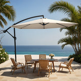 Vyrox 10 FT Offset Hanging Patio Umbrella, Outdoor Cantilever Market Umbrella with PU Waterproof Canopy, Steel Frame, Easy Slide Tilt for Deck, Garden & Poolside