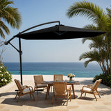 Vyrox 10 FT Offset Hanging Patio Umbrella, Outdoor Cantilever Market Umbrella with PU Waterproof Canopy, Steel Frame, Easy Slide Tilt for Deck, Garden & Poolside