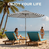 Vyrox 9 FT Outdoor Patio Umbrella, Market Umbrella, Deck Umbrella, Garden Table Umbrella with Push Button Tilt, Crank & 8 Sturdy Ribs