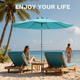 Vyrox 9 FT Outdoor Patio Umbrella, Market Umbrella, Deck Umbrella, Garden Table Umbrella with Push Button Tilt, Crank & 8 Sturdy Ribs