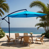 Vyrox 10 FT Offset Hanging Patio Umbrella, Outdoor Cantilever Market Umbrella with PU Waterproof Canopy, Steel Frame, Easy Slide Tilt for Deck, Garden & Poolside