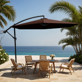 Vyrox 10 FT Offset Hanging Patio Umbrella, Outdoor Cantilever Market Umbrella with PU Waterproof Canopy, Steel Frame, Easy Slide Tilt for Deck, Garden & Poolside