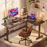 Homall L-Shaped Electric Standing Desk with Monitor Stand, 63 x 48 inch Height Adjustable Sit Stand Corner Desk, Computer Workstation for Home Office