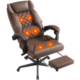 Vyrox Big and Tall Massage Office Chair with Heat & 6-Point Vibration, High-Back Executive Recliner with Footrest, PU Leather Desk Chair