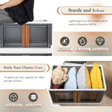 Homall Collapsible Storage Bins with Lids, Folding Storage Box, Stackable Plastic Closet Organizer, Double Doors File Cabinet Trunk Organizer Toy Storage Box