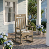 Homall Oversized HDPE Outdoor Rocking Chair, All-Weather Patio Rocker with Wide Armrests, Heavy-Duty 300LBS Outdoor Rocker Chair for Porch, Lawn & Backyard, Black