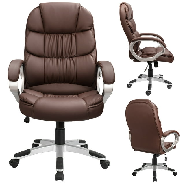 HOMALL Faux Leather High-Back Executive Office Desk Chair with Armrests