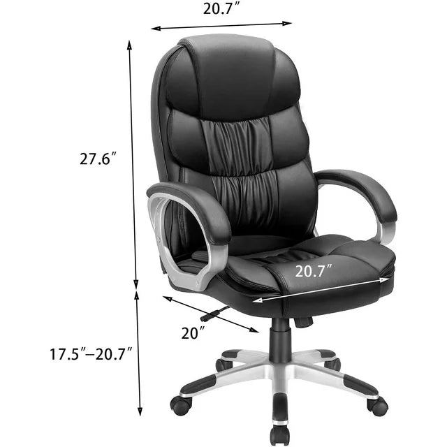 Homall High Back Office Chair, Executive Leather Desk Chair with Padded Armrests Swivel Task Chair with Lumbar Support