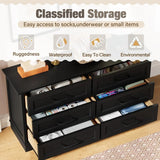 Homall 6-Drawer Wood Dresser for Bedroom, Large Storage Cabinet with Anti-Tip Safety and Modern Arch Design, Double Classified Storage Organizer Chest for Living Room