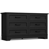 Homall 6-Drawer Wood Dresser for Bedroom, Large Storage Cabinet with Anti-Tip Safety and Modern Arch Design, Double Classified Storage Organizer Chest for Living Room