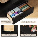 Homall 6-Drawer Wood Dresser for Bedroom, Large Storage Cabinet with Anti-Tip Safety and Modern Arch Design, Double Classified Storage Organizer Chest for Living Room