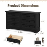 Homall 6-Drawer Wood Dresser for Bedroom, Large Storage Cabinet with Anti-Tip Safety and Modern Arch Design, Double Classified Storage Organizer Chest for Living Room