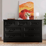 Homall 6-Drawer Wood Dresser for Bedroom, Large Storage Cabinet with Anti-Tip Safety and Modern Arch Design, Double Classified Storage Organizer Chest for Living Room